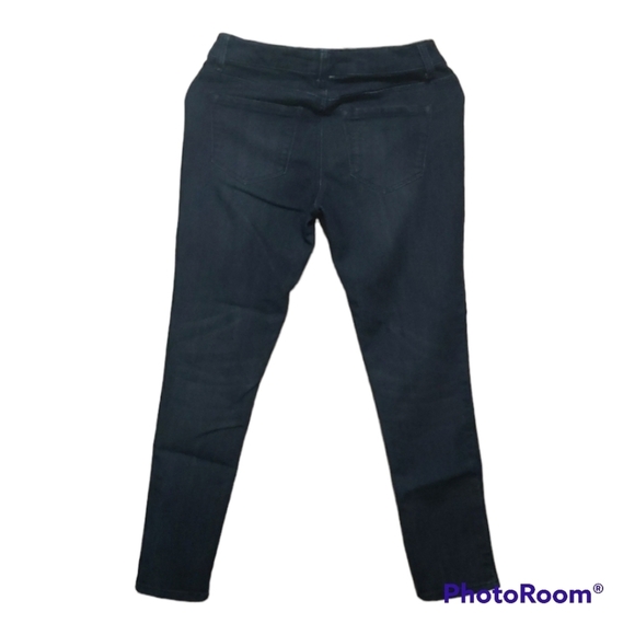 Kenneth Cole jeans womens size 27 US 4 dark blue distressed ankle slit … - Picture 7 of 16